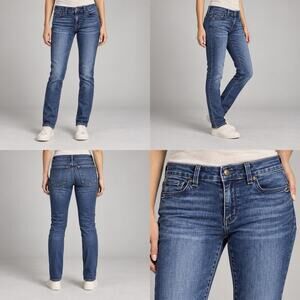 Lucky Brand Jeans Womens 2 26 Blue Wash Faded Whiskered Five Pocket Denim